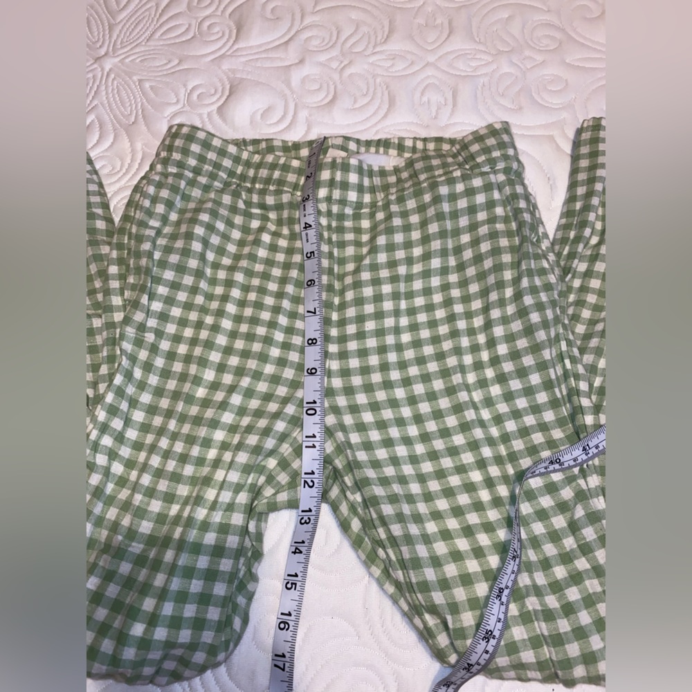 American Eagle Green/White Plaid Linen Set in size XXS - Picture 11 of 15